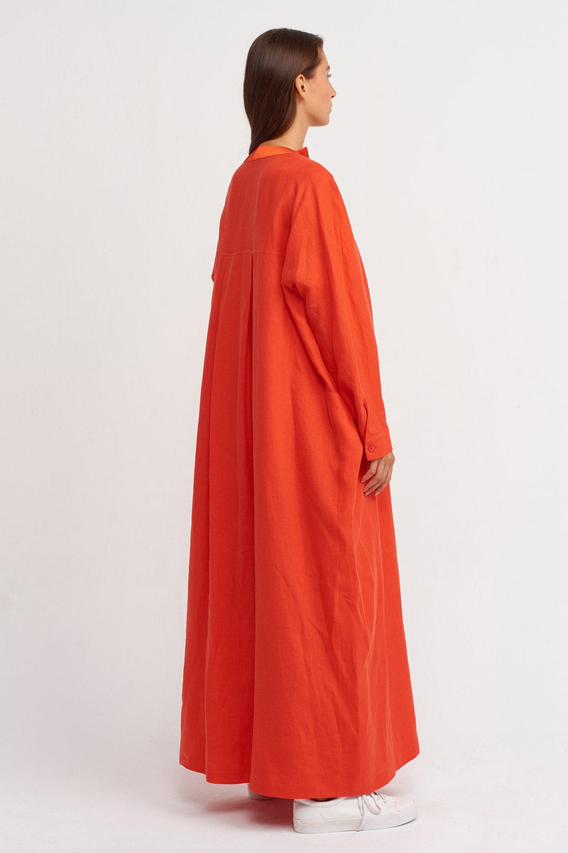 NU Solid Open-Front Maxi Abaya Orange