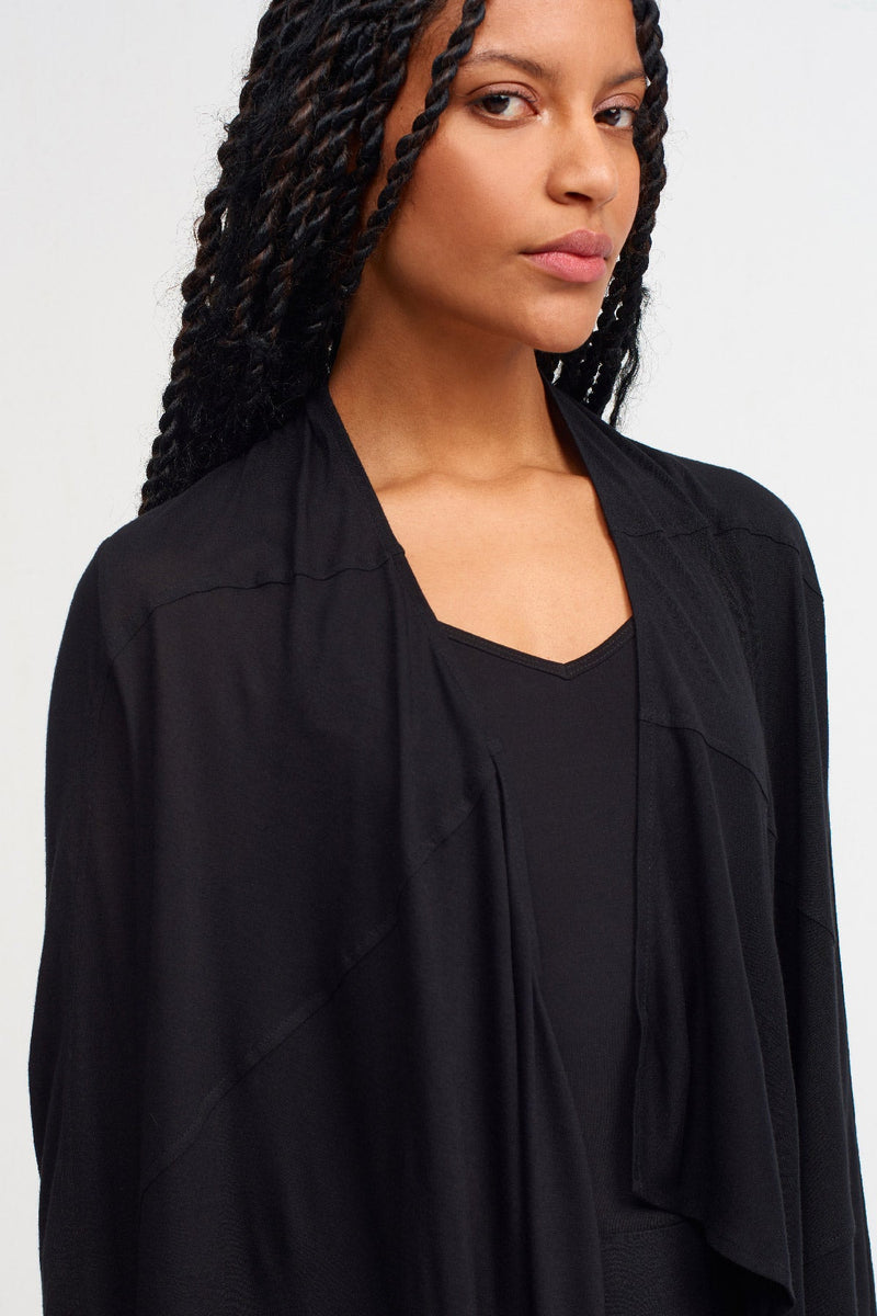 NU Stitched Detail Solid Outerwear Black