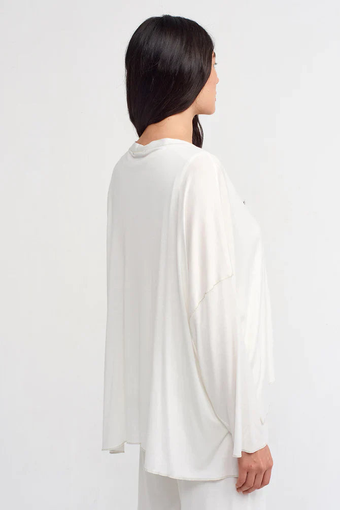 NU Solid Open Front Outerwear Off White