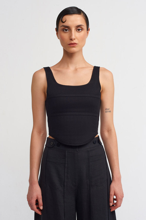 NU Corset Blouse Black
