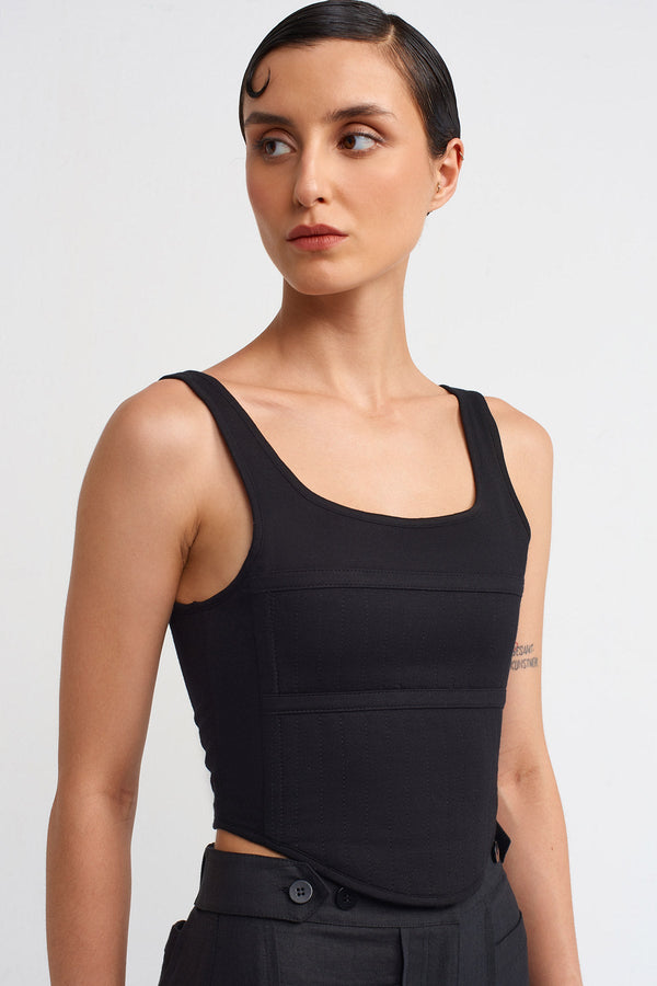 NU Corset Blouse Black