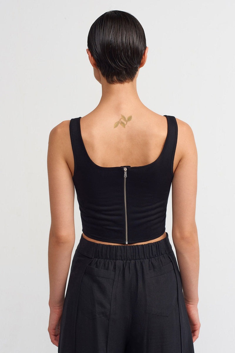 NU Corset Blouse Black