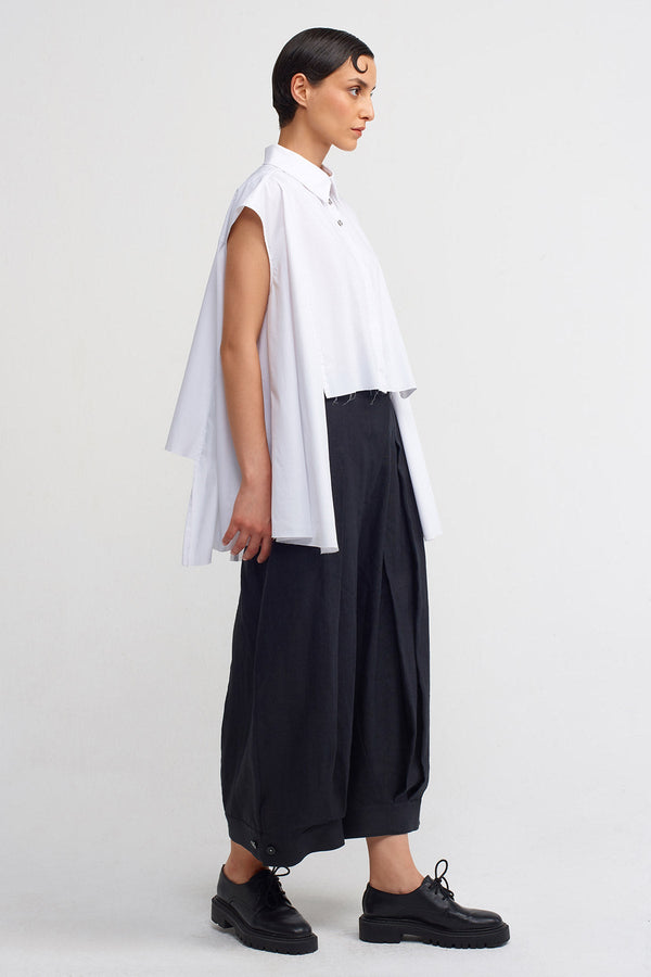 NU Side Slit Sleeveless Shirt Off White