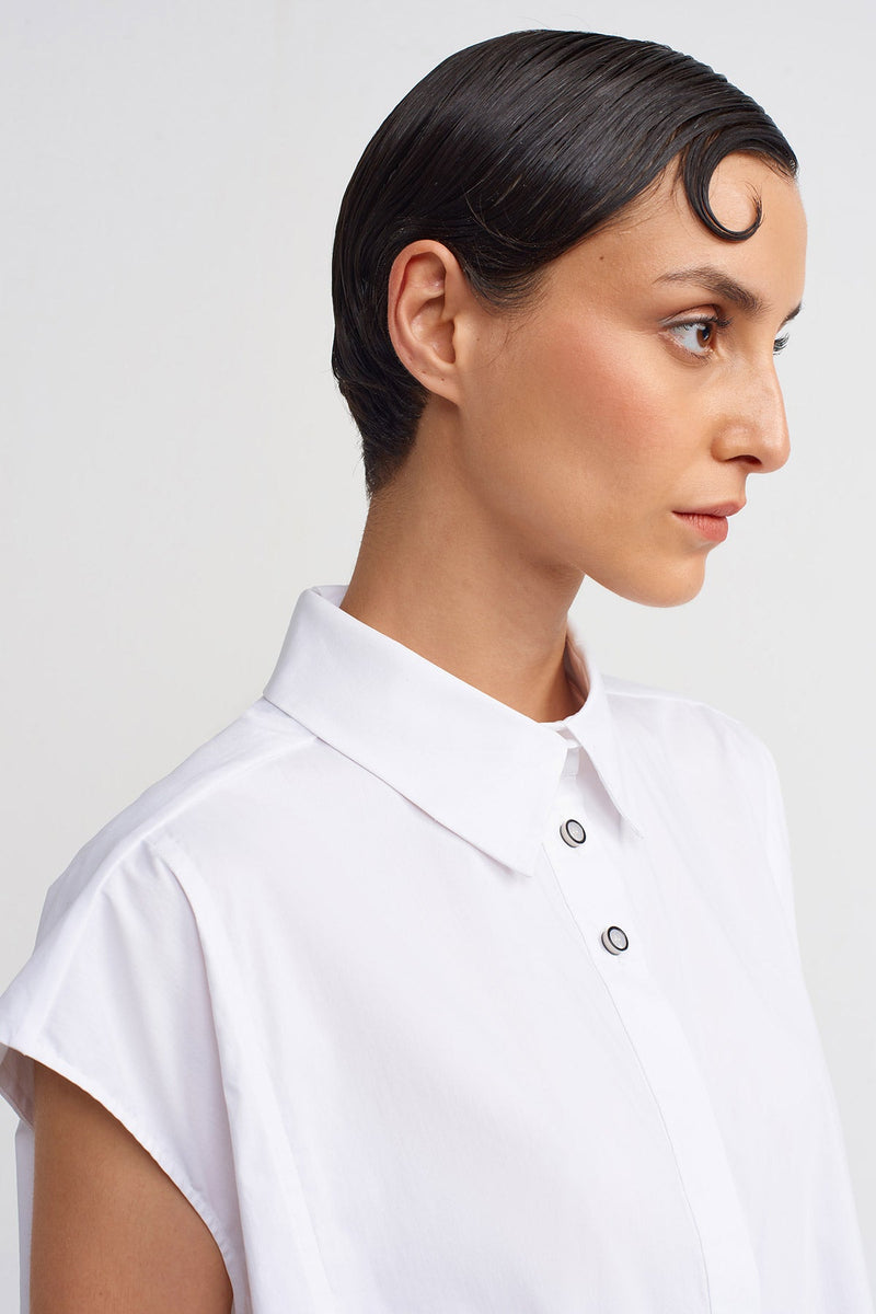 NU Side Slit Sleeveless Shirt Off White