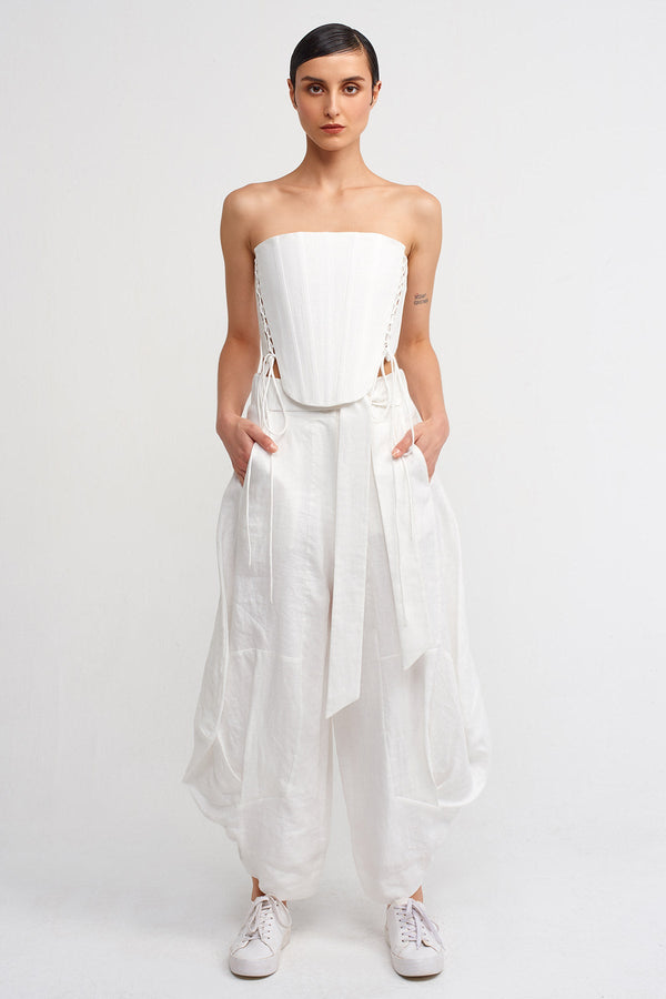 NU Strapless Corset Top Off White