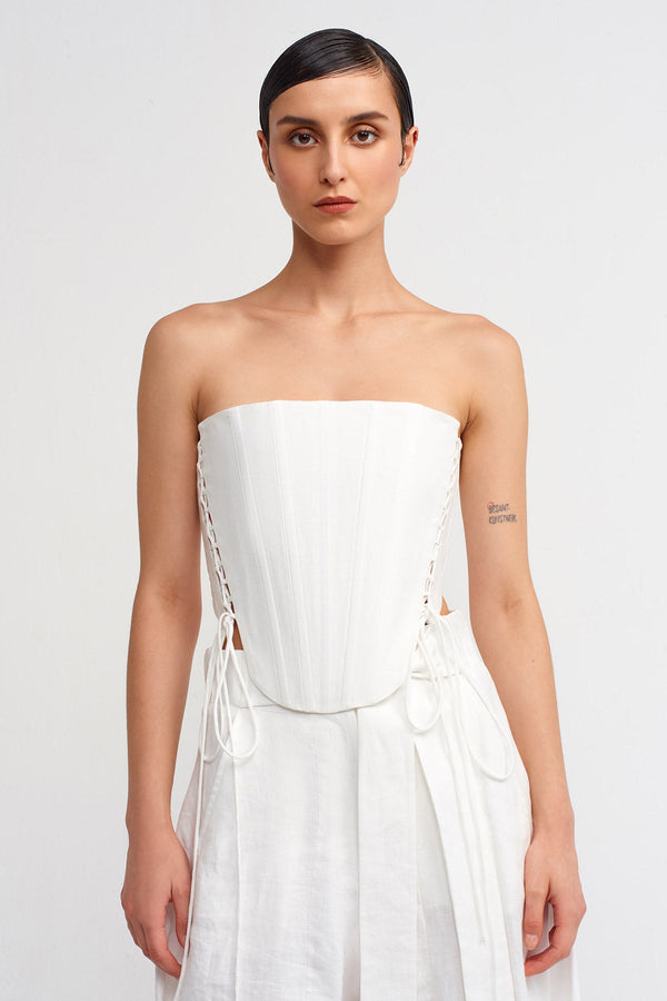 NU Strapless Corset Top Off White