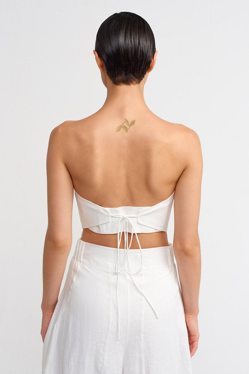 NU Strapless Corset Top Off White