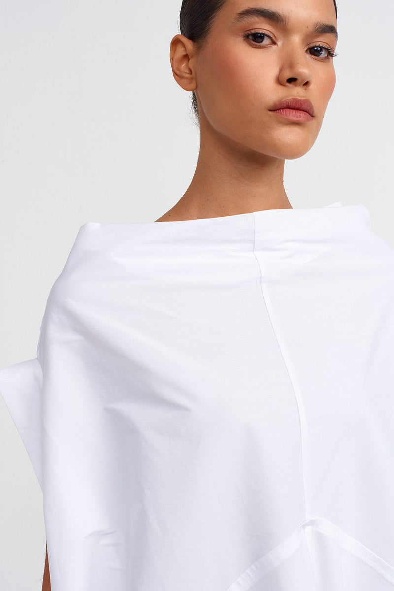 NU Poplin Long Sleeveless Blouse Off White