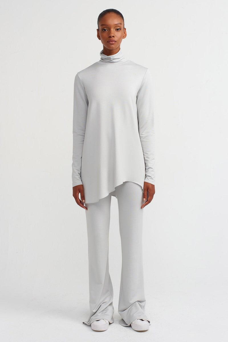 NU Ruffled Slim Fit Bodysuit Ice