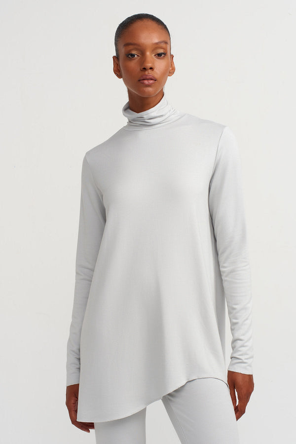 NU Ruffled Slim Fit Bodysuit Ice