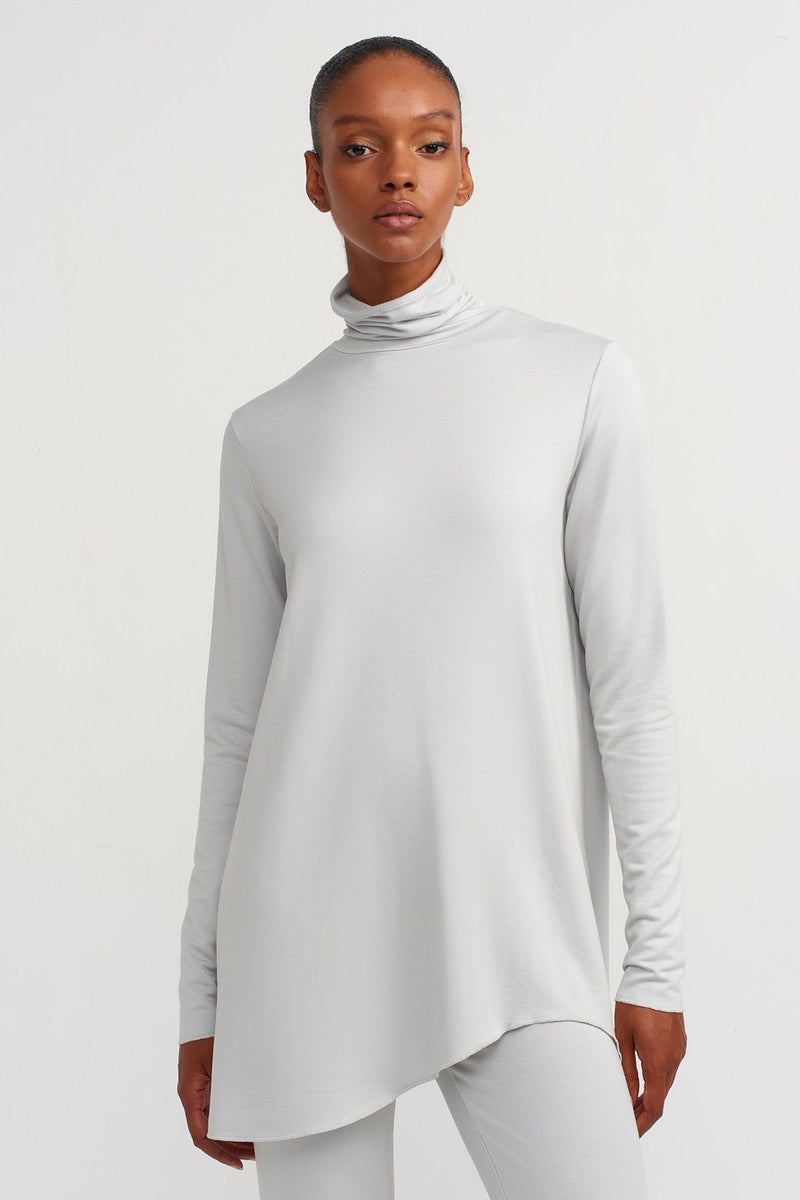 NU Ruffled Slim Fit Bodysuit Ice