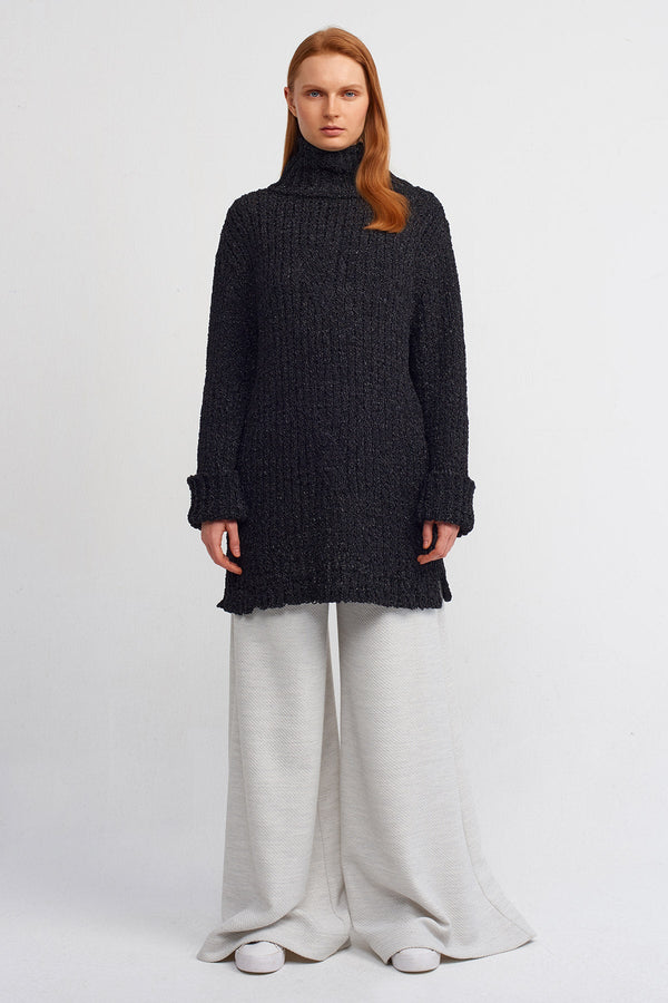 NU Turtleneck Knit Sweater Black