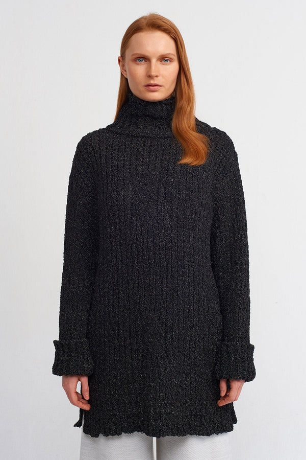 NU Turtleneck Knit Sweater Black