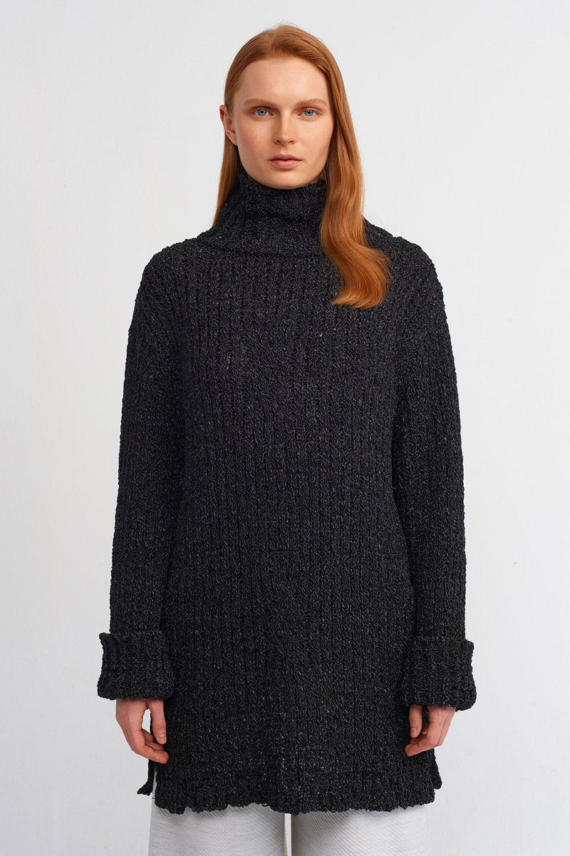 NU Turtleneck Knit Sweater Black