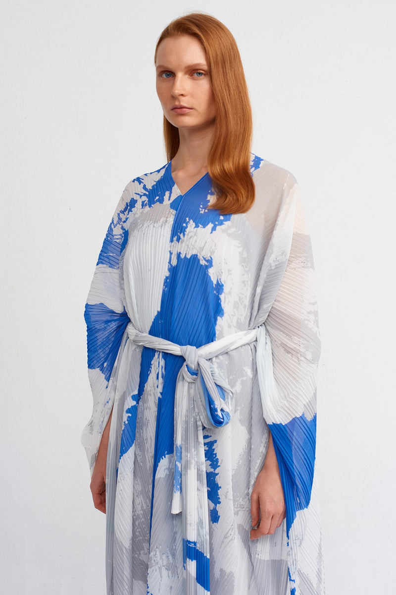 NU Waist-Tied Cape Blouse Multi Color