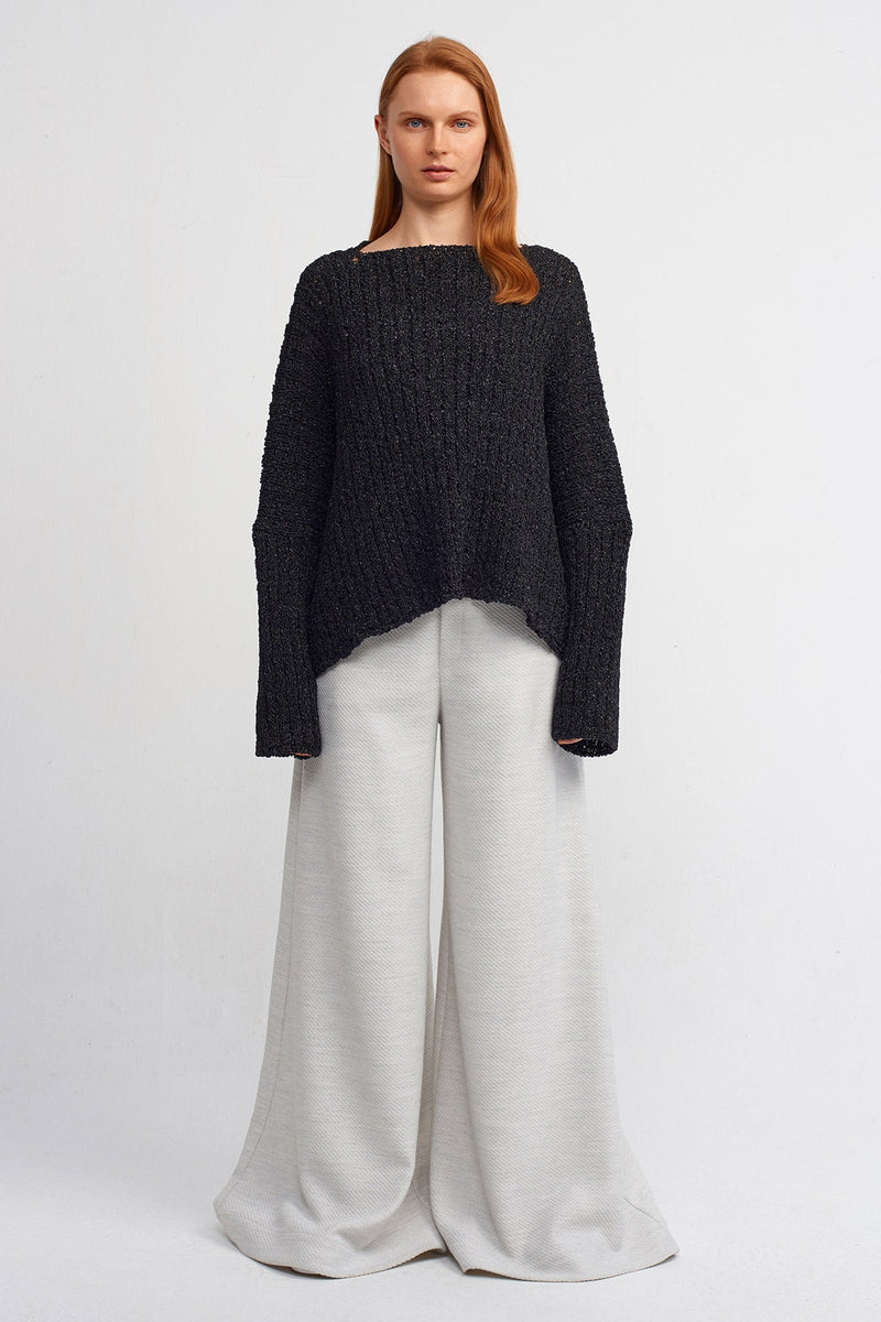 NU Boat Neck Knit Sweater Black