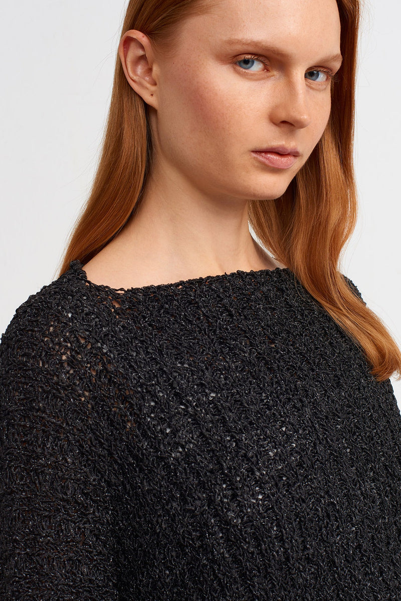 NU Boat Neck Knit Sweater Black