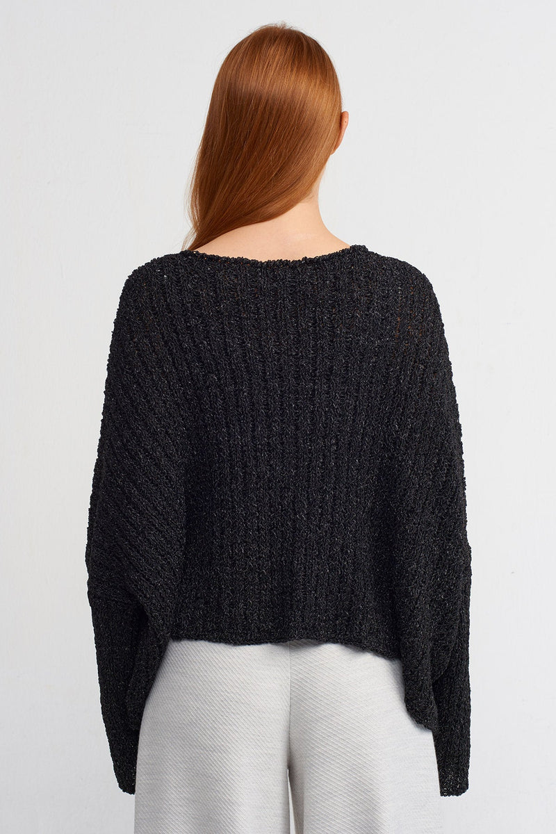 NU Boat Neck Knit Sweater Black