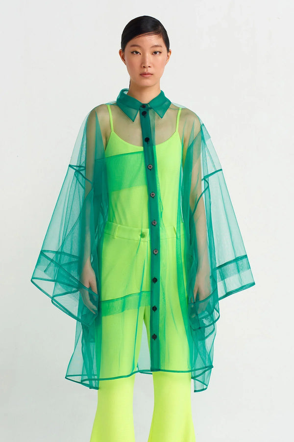 NU Long Tulle Shirt Dark Green