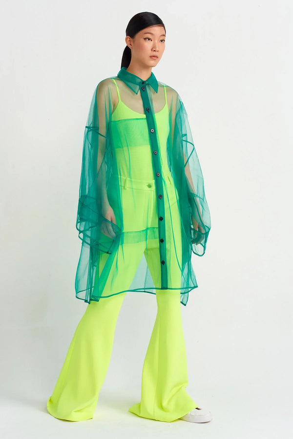 NU Long Tulle Shirt Dark Green