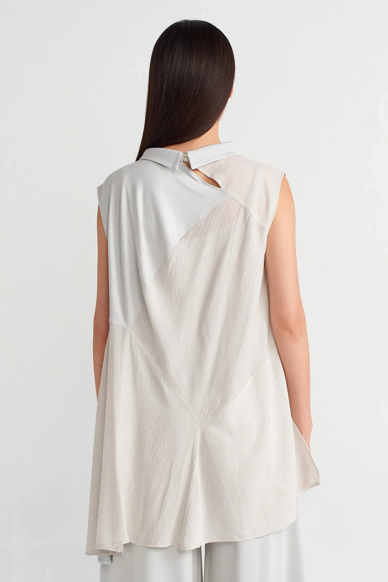 NU Fabric Block Blouse Ice