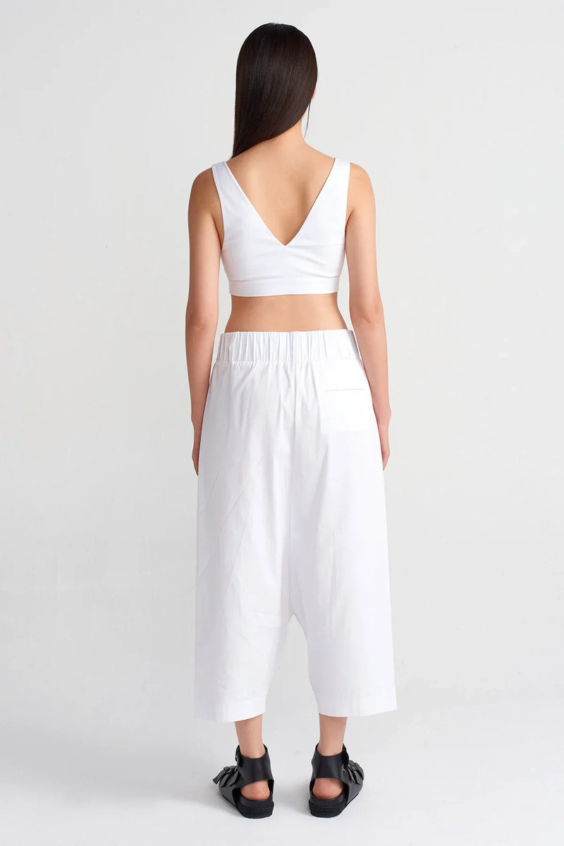 NU Wrap Midi Harem Pants Off White