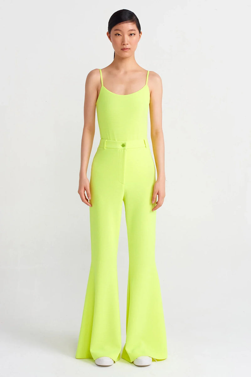 NU Spanish High Waist Trousers Neon Green