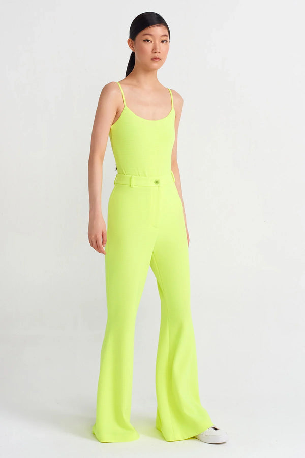 NU Spanish High Waist Trousers Neon Green