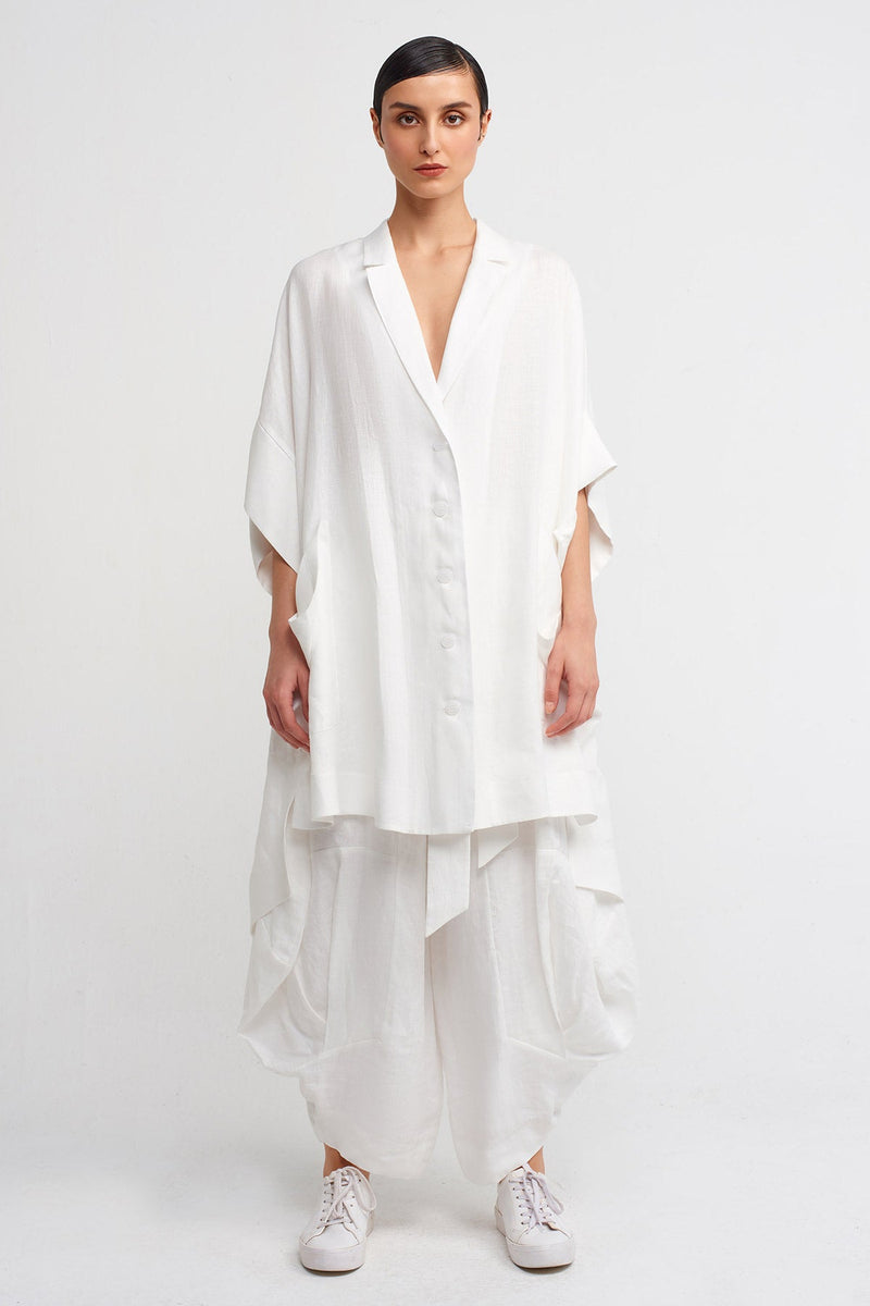 NU V-Neck Jacket Dress Off White
