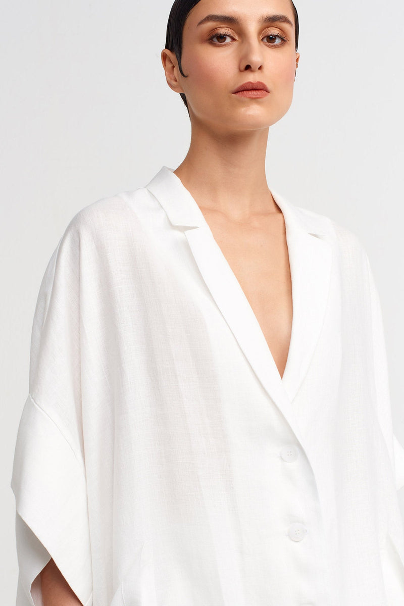 NU V-Neck Jacket Dress Off White