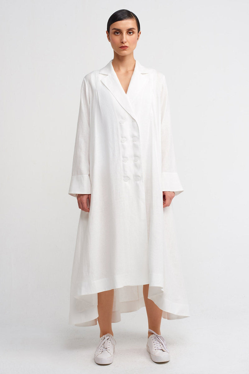 NU Double-Breasted Jacket Dress Off White