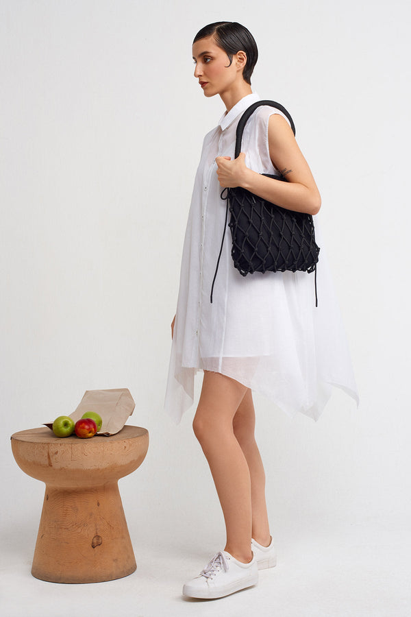 NU Asymmetric Shirt Dress Off White