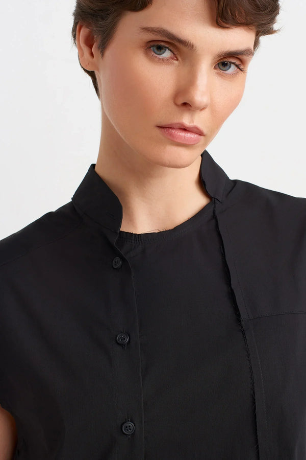 NU Mock Neck Sleeveless Midi Dress Black