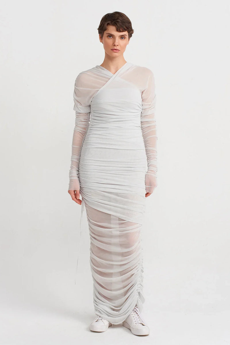 NU Long Tulle Dress Ice