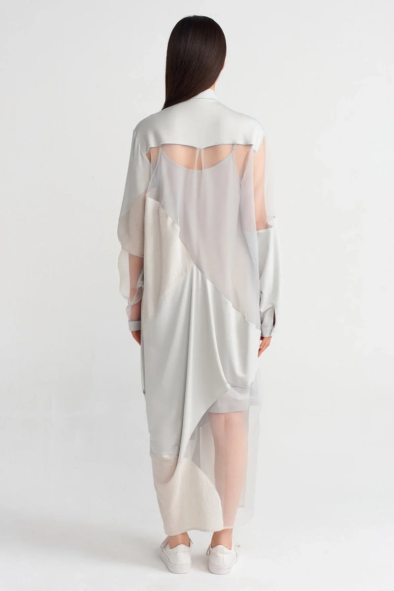 NU Fabric Block Shirt Dress Ice
