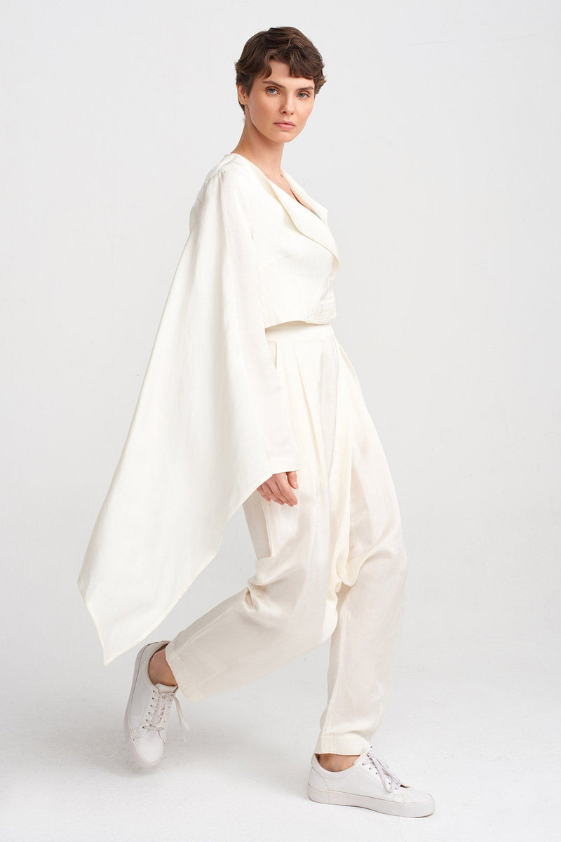 NU Cape Sleeve Crop Jacket Ecru