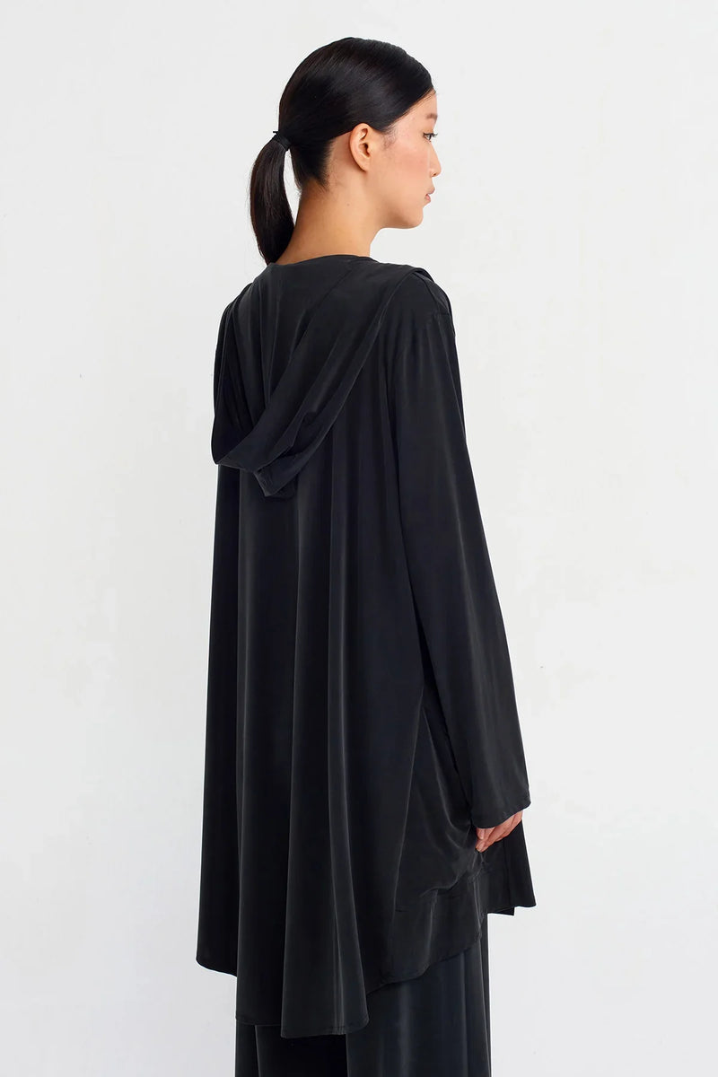 NU Hooded Basic Cardigan Black