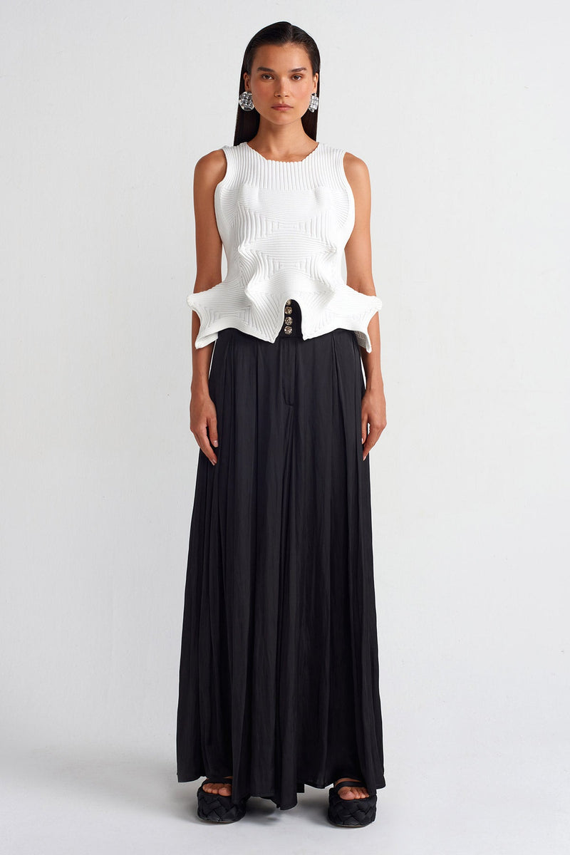 NU Origami Knitted Blouse Off White