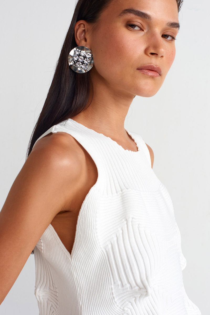 NU Origami Knitted Blouse Off White