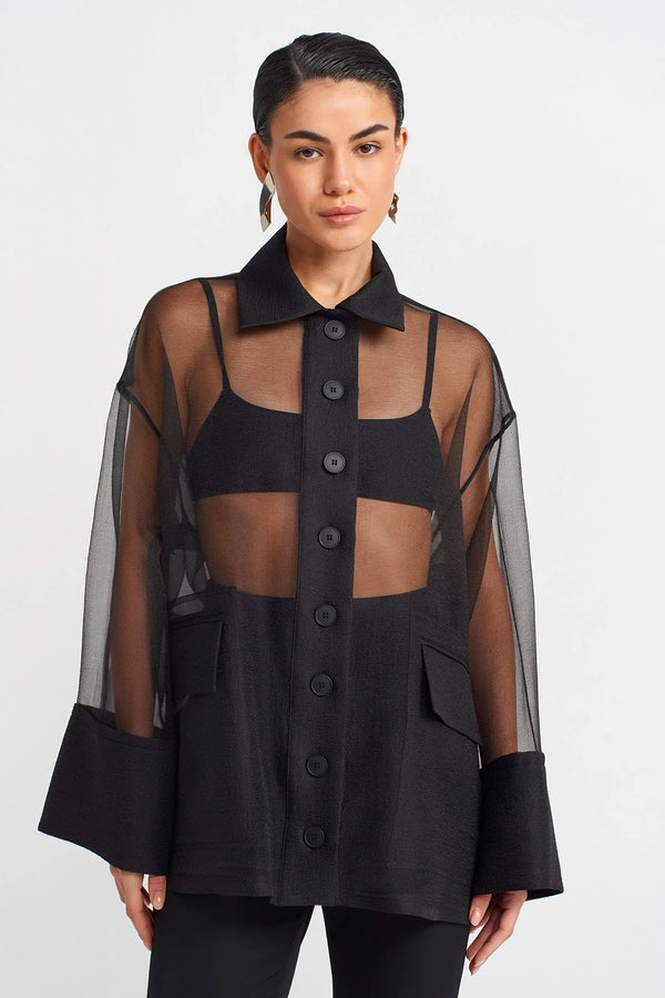 NU Organza Shirt Black