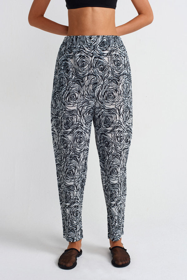 NU Printed Pleated Trousers Multi Color