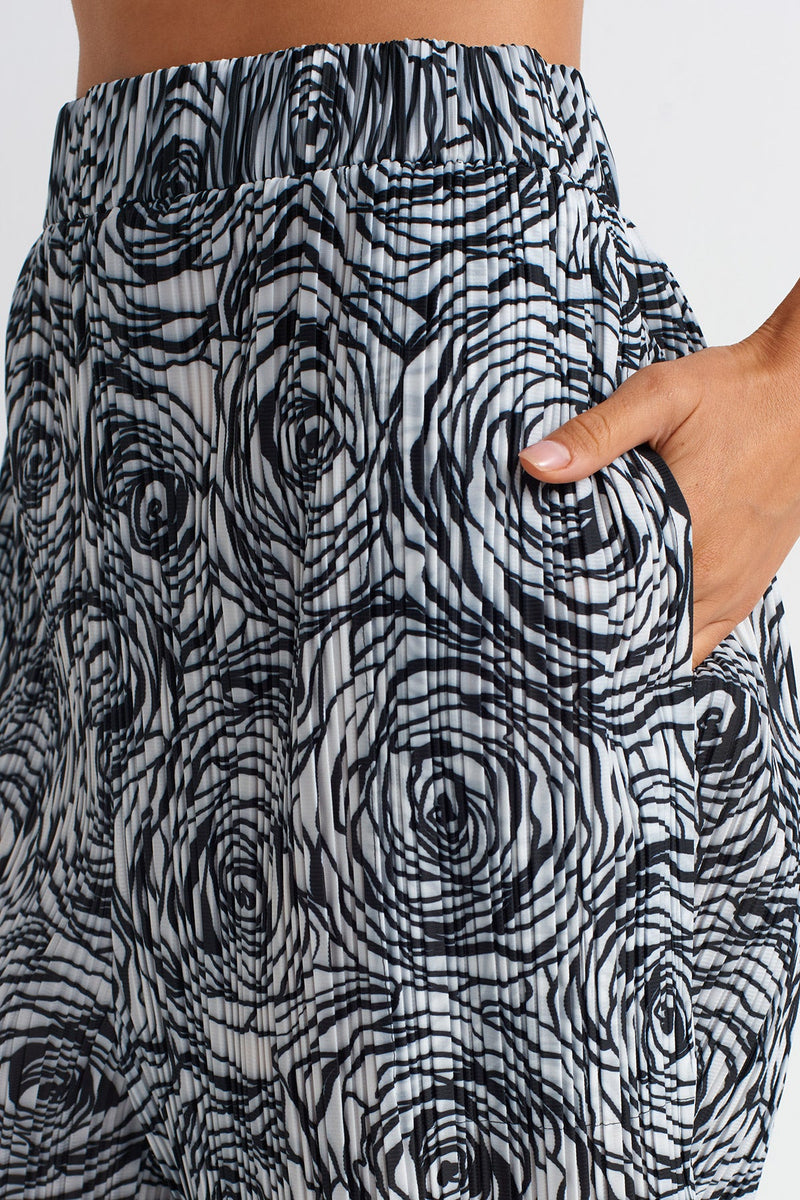 NU Printed Pleated Trousers Multi Color