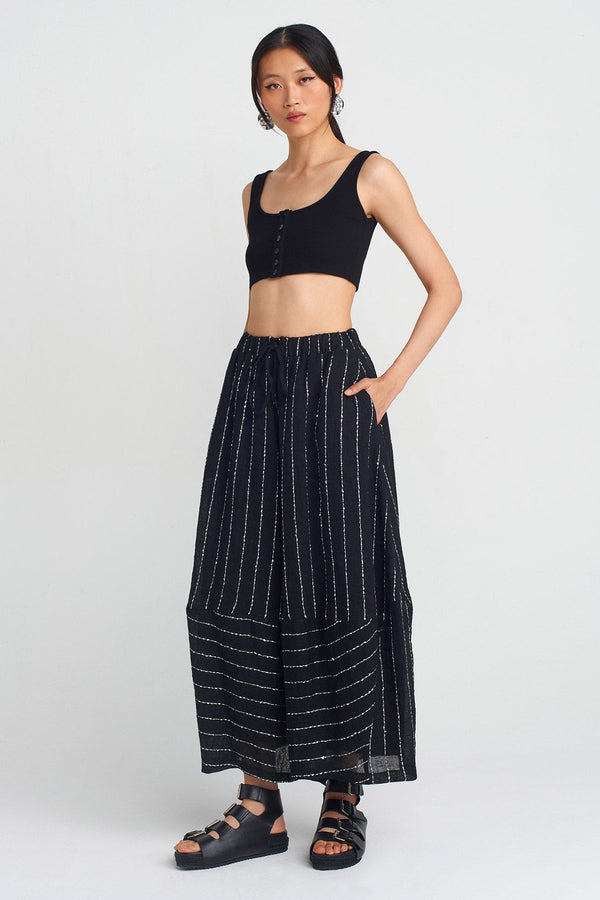 NU Sequin Embellished Trousers Black