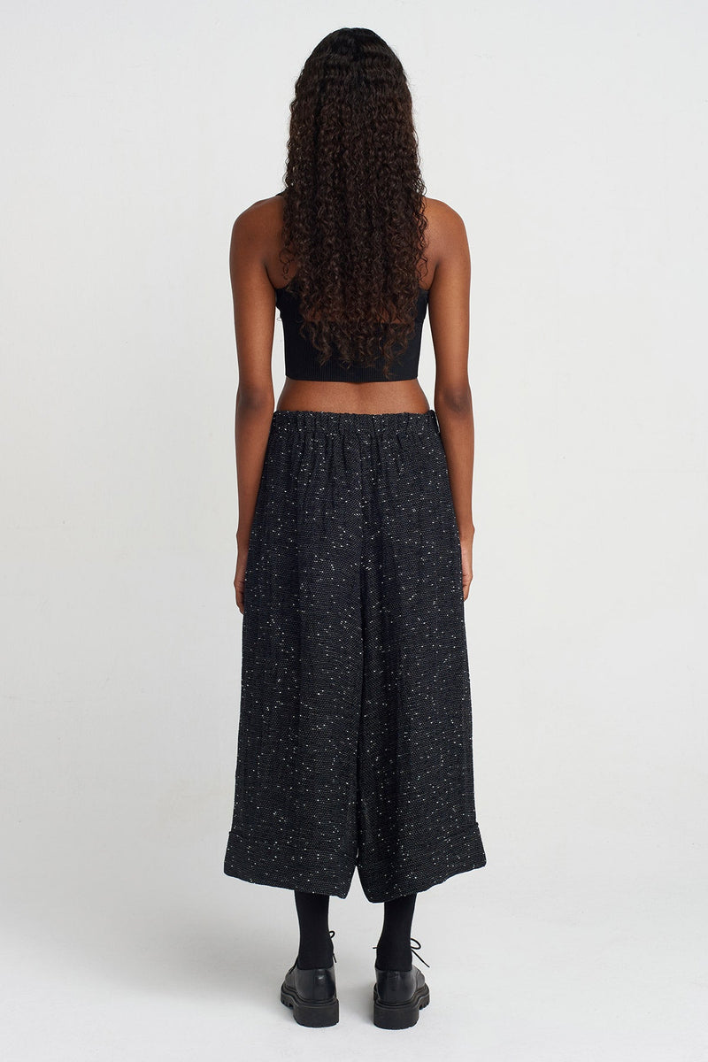 NU Textured Fabric Pants Black