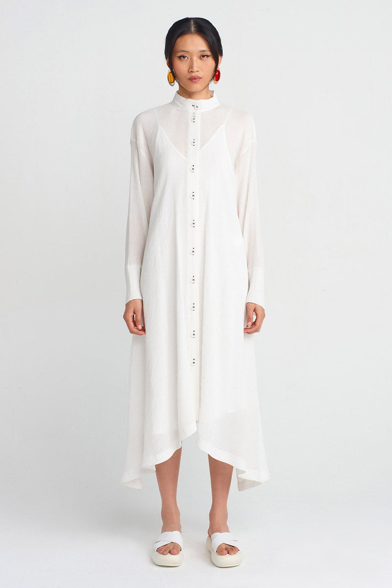 NU Crinkle Fabric Shirt Dress Black