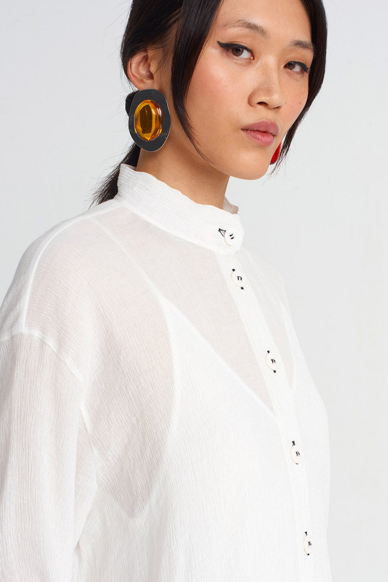 NU Crinkle Fabric Shirt Dress Black