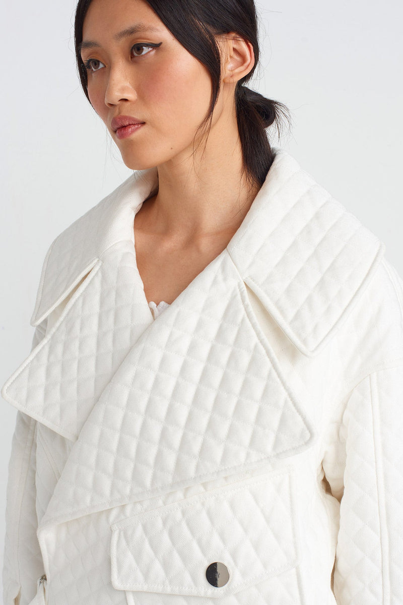 NU Quilted Oversize Jacket Off White