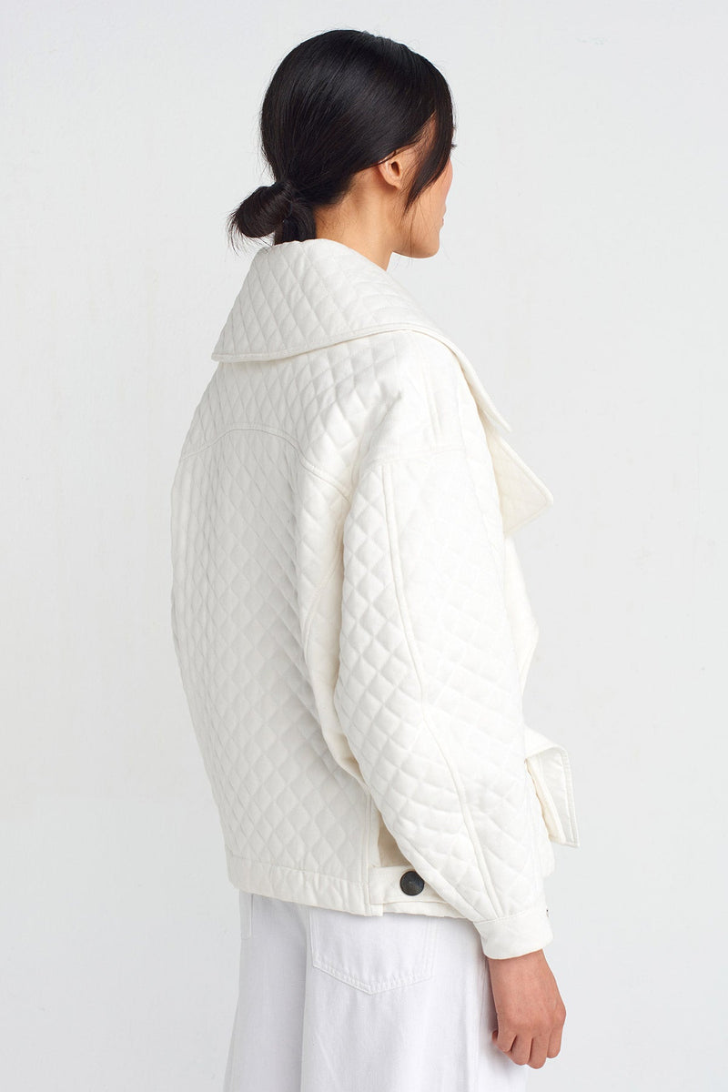NU Quilted Oversize Jacket Off White