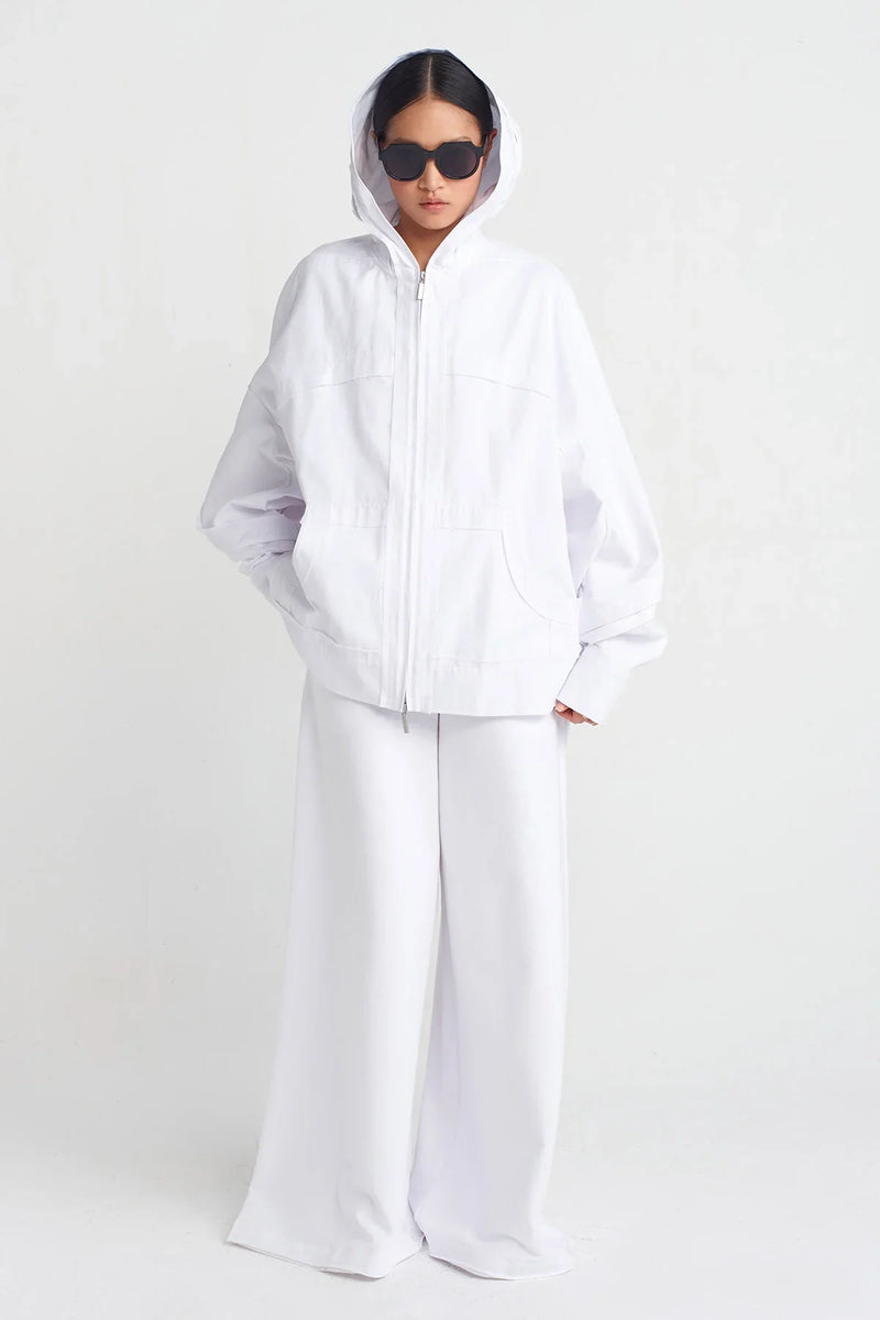 NU Distressed Stitch Denim Jacket Off White