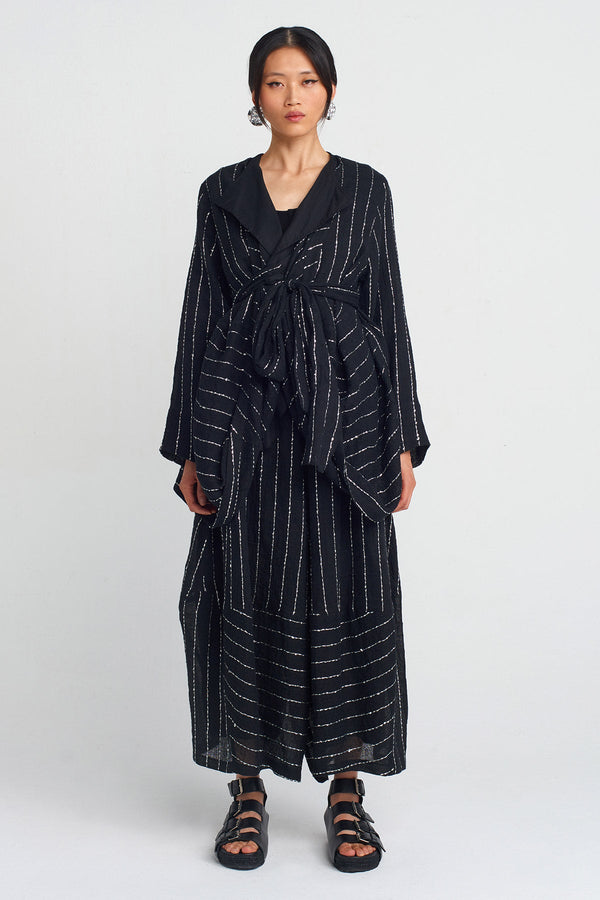 NU Sequined Belted Jacket Black